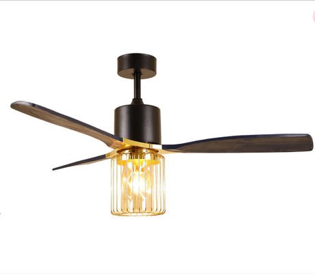 il ventilatore da soffitto 52inch con il giro leggero modella la progettazione di legno solida della pala