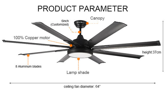 Ventilatore da soffitto a 64 pollici del motore del ventilatore da soffitto/CC della pala decorativa 35w 8 con leggero ed a distanza