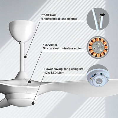 Il ventilatore da soffitto luminoso moderno di lusso 72w ha condotto il commutatore leggero del motore del metallo della lampada del corpo