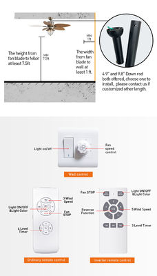 Lama ritrattabile invisibile telecomandata decorativa moderna di 4100k Crystal Ceiling Fan With Light