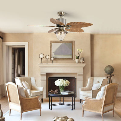 Lama ritrattabile invisibile telecomandata decorativa moderna di 4100k Crystal Ceiling Fan With Light