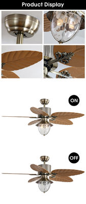Lama ritrattabile invisibile telecomandata decorativa moderna di 4100k Crystal Ceiling Fan With Light