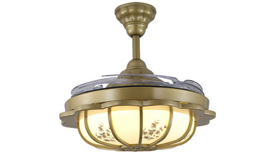 4 luce ritrattabile moderna invisibile acrilica 220v del ventilatore da soffitto di pale 5250lm