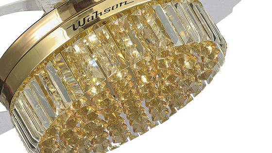 Luce ritrattabile del ventilatore da soffitto di Crystal Lampshade Silent LED 36W con le pale pieganti