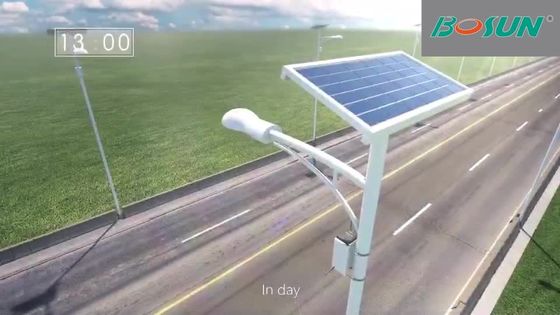 Tutti in un palo alimentato solare dell'iluminazione pubblica 18V di 14000lm 30W 80W LED installare