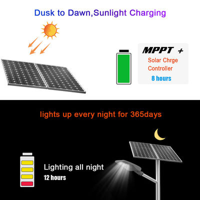 Tutti in un palo alimentato solare dell'iluminazione pubblica 18V di 14000lm 30W 80W LED installare