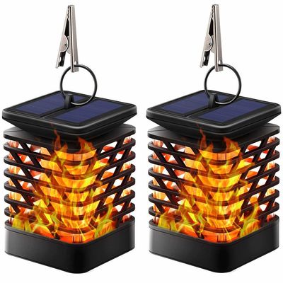 40LM luci solari ballanti d'attaccatura all'aperto alimentate solari della fiamma delle lanterne 3500K