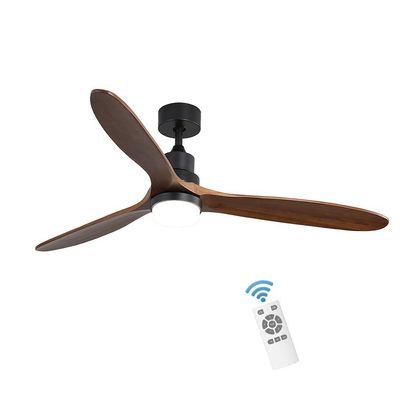 Luce di legno solida telecomandata dell'interno 120V 3000-5000K del ventilatore da soffitto 1500LM