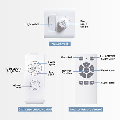 Luce di legno solida telecomandata dell'interno 120V 3000-5000K del ventilatore da soffitto 1500LM