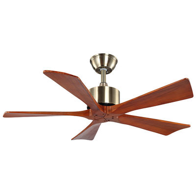 Luce a 42 pollici del ventilatore da soffitto di legno 75w di RoHS del ventilatore da soffitto di 5 pale moderno naturale elettrica