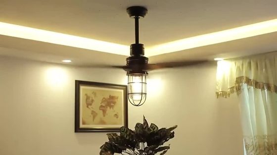 Ventilatore da soffitto elettrico 20w dell'annata della lama del compensato a 52 pollici con la decorazione leggera per la casa