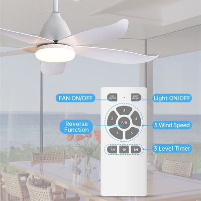 Grande stile naturale del ferro 3000K 35W 5 dell'ABS di pala della lampada operata del ventilatore da soffitto