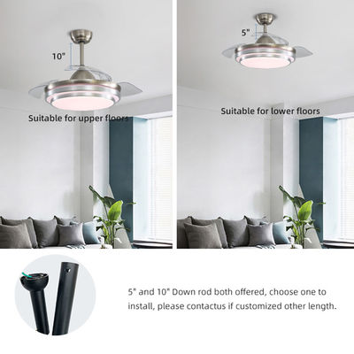 Ventilatore da soffitto a livello a 42 pollici luminoso eccellente del supporto di 5000K 65W con ritrattabile leggero