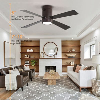 ventilatore da soffitto moderno di stile della pala del metallo di 65W 48Inch 4