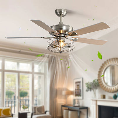 Spazzolato nicheli il ventilatore da soffitto di pala del metallo 2000LM cinque con 65W leggero