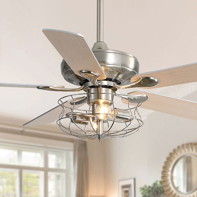 Spazzolato nicheli il ventilatore da soffitto di pala del metallo 2000LM cinque con 65W leggero