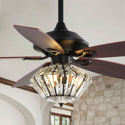 telecomando di Matt Black Ceiling Fan With della lama del metallo di 120V 52Inch 5 per il salone dell'interno