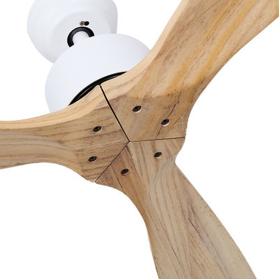 3 la luce di legno solida 52Inch del ventilatore da soffitto del ferro delle lame 65w ha condotto il ventilatore da soffitto dell'interno