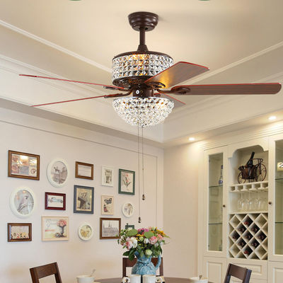5 fan 52Inch della pala del ferro della luce del ventilatore da soffitto della sala da pranzo delle pale 65W