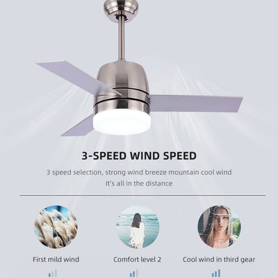 Ventilatore da soffitto spazzolato moderno nordico del nichel di stile 65W 3000K con a 36 pollici leggero