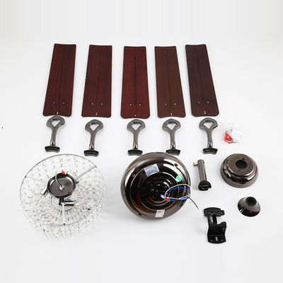 ventilatore da soffitto dell'ufficio di 4100K 3600LM Crystal Flush Mount Ceiling Fan con la catena di tirata leggera