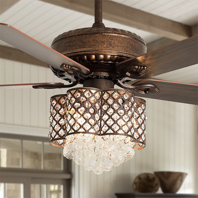 stanza moderna telecomandata di 52Inch 120V Crystal Ceiling Lamp In Dining