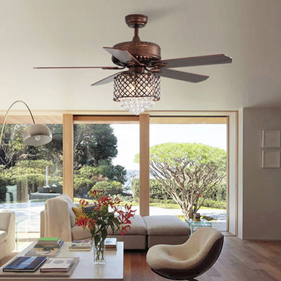 stanza moderna telecomandata di 52Inch 120V Crystal Ceiling Lamp In Dining