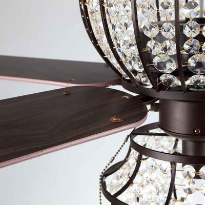 Salone a 48 pollici di lusso di Crystal Ceiling Fan Light For del candeliere di 6000LM 1220MM