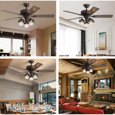 luce di 52Inch Crystal Cooling Air Ceiling Fan