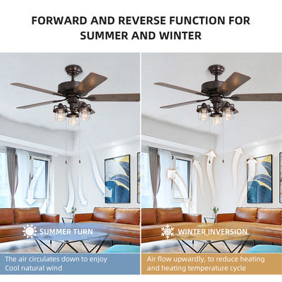luce di 52Inch Crystal Cooling Air Ceiling Fan
