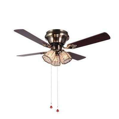 Lame d'ottone di Crystal Led Ceiling Fan 100lm/w 48inch 4 dell'oggetto d'antiquariato minimalista di stile