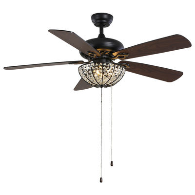Ventilatore da soffitto Crystal Ceiling Fan With Remote del mestiere 4100K 1320mm dell'appartamento della villa dell'hotel