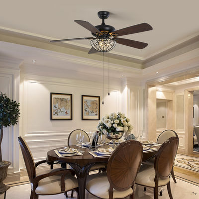Ventilatore da soffitto Crystal Ceiling Fan With Remote del mestiere 4100K 1320mm dell'appartamento della villa dell'hotel
