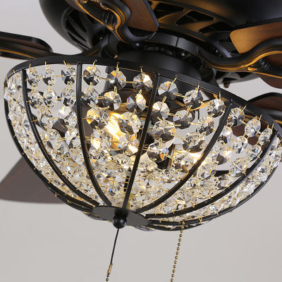 Ventilatore da soffitto Crystal Ceiling Fan With Remote del mestiere 4100K 1320mm dell'appartamento della villa dell'hotel