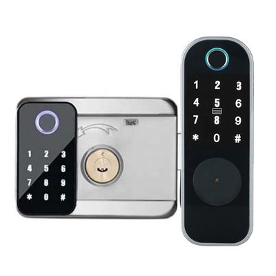 Serratura dell'impronta digitale parteggiata doppio di Ttlock Tuya APP per il nero dell'argento del portone del ferro