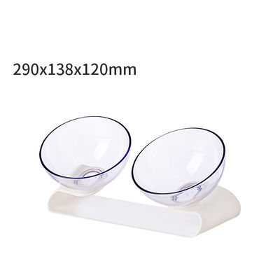 Doppio alimentatore trasparente sostenibile Cat Food Bowls elevata inclinazione del cane della ciotola