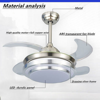 bianco neutrale di 6000k 4000lm Crystal Flush Mount Ceiling Fan