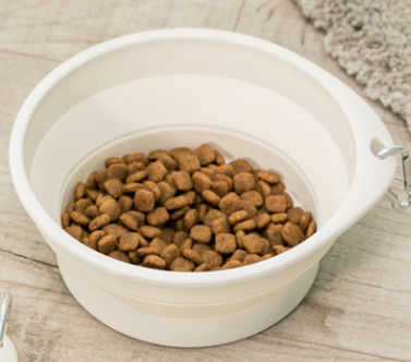 Piatti portatili del cane di viaggio della ciotola pieghevole dell'animale domestico arrotondati silicone