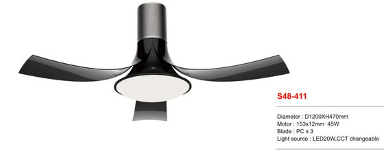 Raffreddamento a aria reversibile d'attenuazione a distanza a 48 pollici alla moda del temporizzatore del ventilatore da soffitto del fan di CC del LED
