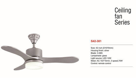 Il telecomando d'argento di colore del ventilatore da soffitto a 42 pollici di Dimmable LED ha sospeso montato