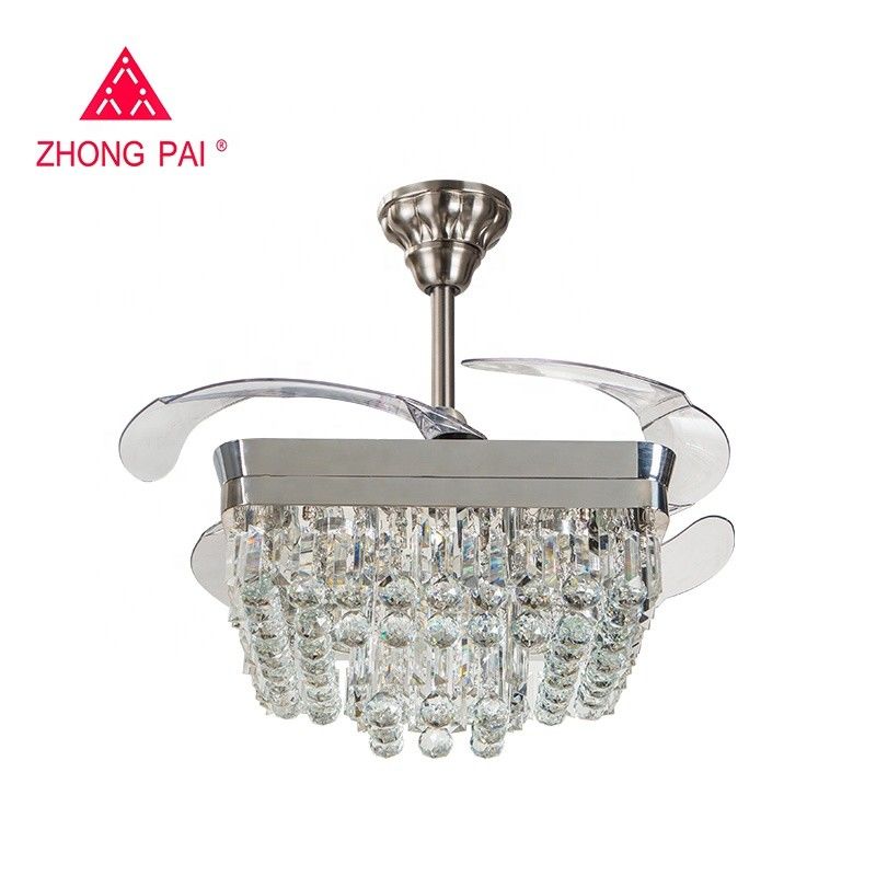 Candeliere ritrattabile contemporaneo Santi Nickle Color del ventilatore da soffitto di pala di 110v 110W