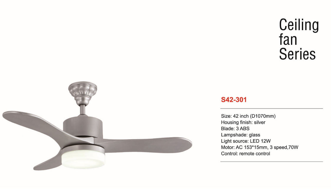Il telecomando d'argento di colore del ventilatore da soffitto a 42 pollici di Dimmable LED ha sospeso montato