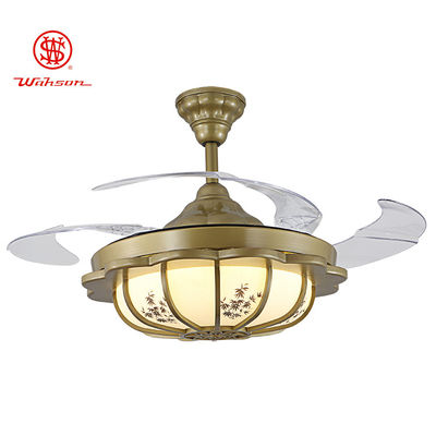 4 luce ritrattabile moderna invisibile acrilica 220v del ventilatore da soffitto di pale 5250lm