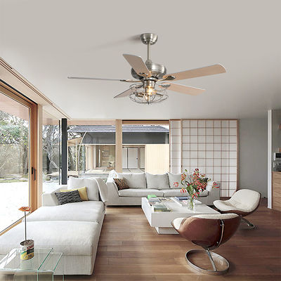 Spazzolato nicheli il ventilatore da soffitto di pala del metallo 2000LM cinque con 65W leggero