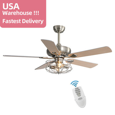 Stile a 52 pollici moderno di Matte Brown 120V 60w Crystal Ceiling Fan Light European