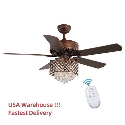 stanza moderna telecomandata di 52Inch 120V Crystal Ceiling Lamp In Dining
