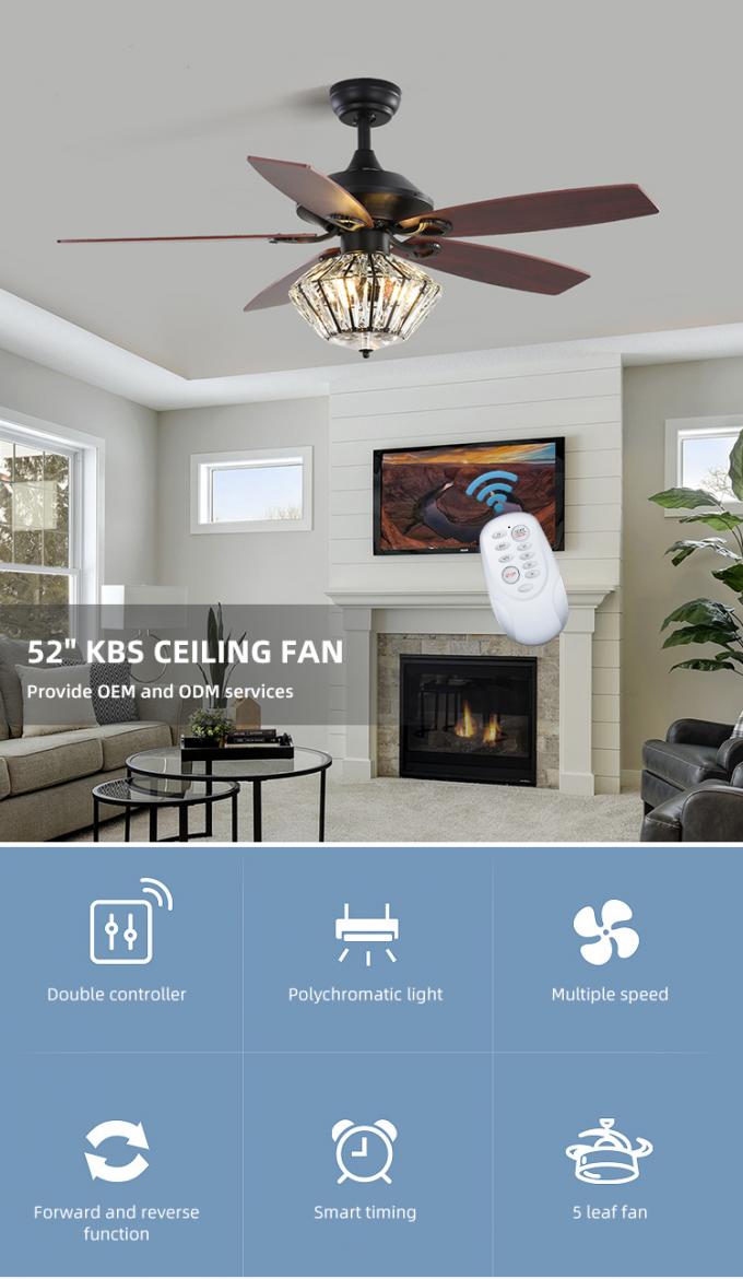 Ventilatore da soffitto principale dell'interno di luminosità del ferro del salone decorativo eccellente di raffreddamento a aria con luce
