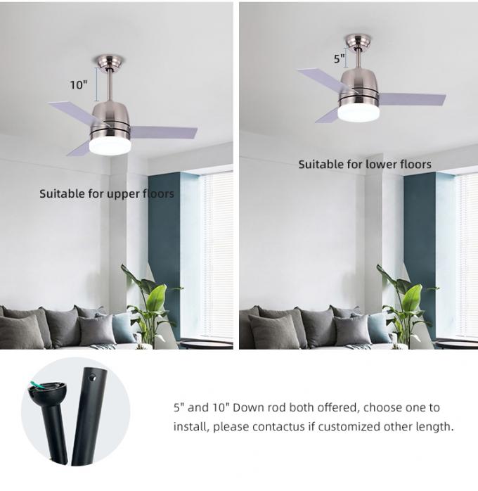 Luce principale industriale dell'interno decorativo del ventilatore da soffitto di pale del ferro 32Inch 3 di alta qualità